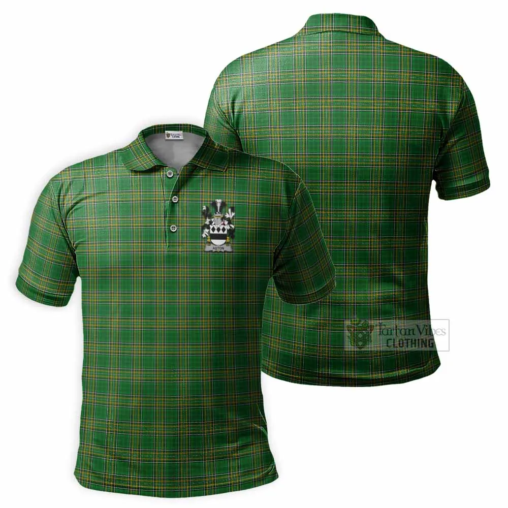 Aston Irish Clan Tartan Men's Polo Shirt with Coat of Arms