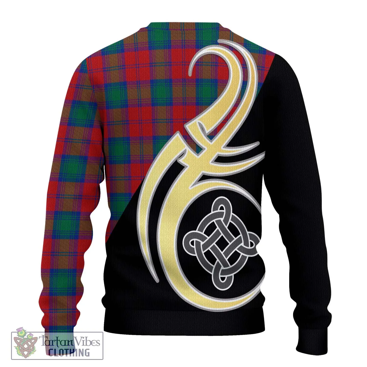 Auchinleck (Affleck) Tartan Ugly Sweater with Family Crest and Celtic Symbol Style