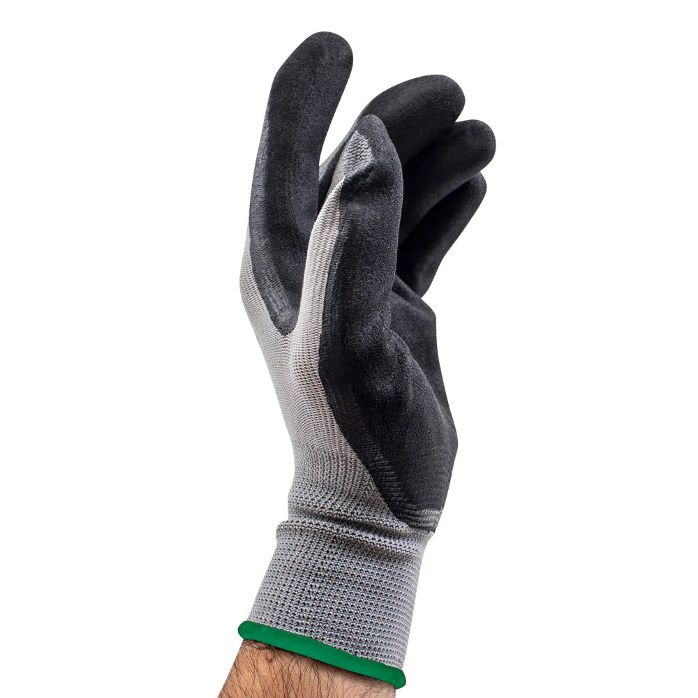 Brock 12 Pairs 1 Dozen Medium Nitrile Coated Gloves Woven Nylon Palm Dipped Safety Equipment Work Protection Gloves for Industrial Construction Warehouse Gardening
