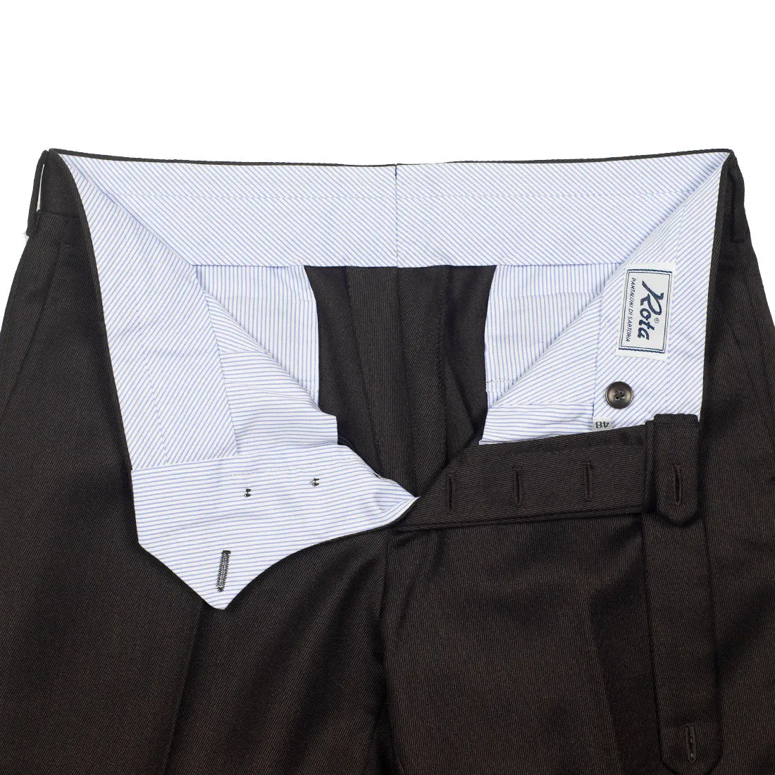 Brown cavalry twill wool trousers
