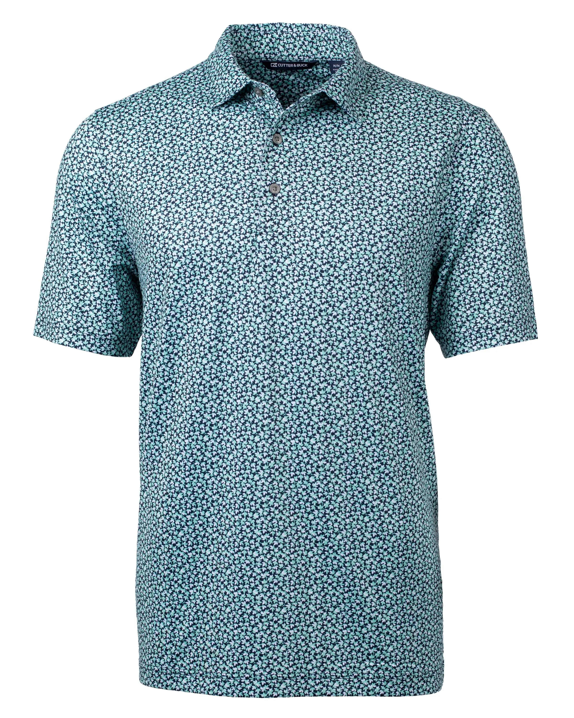 Cutter & Buck Pike Magnolia Print Stretch Men's Polo