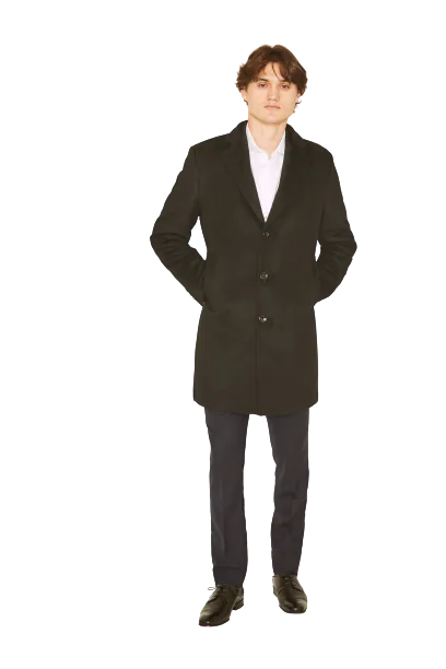 Daltoni Men's 3/4 Length Wool Coat
