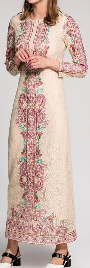Embroidered Lace Maxi Dress