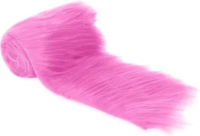 FabricLA Mohair Shaggy Faux Fur Fabric - Pre Cut Strips | Trim Ribbon | DIY Craft, Hobby, Costume, Decoration | Bubblegum