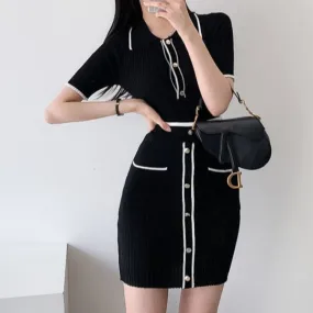 French POLO Collar Dress
