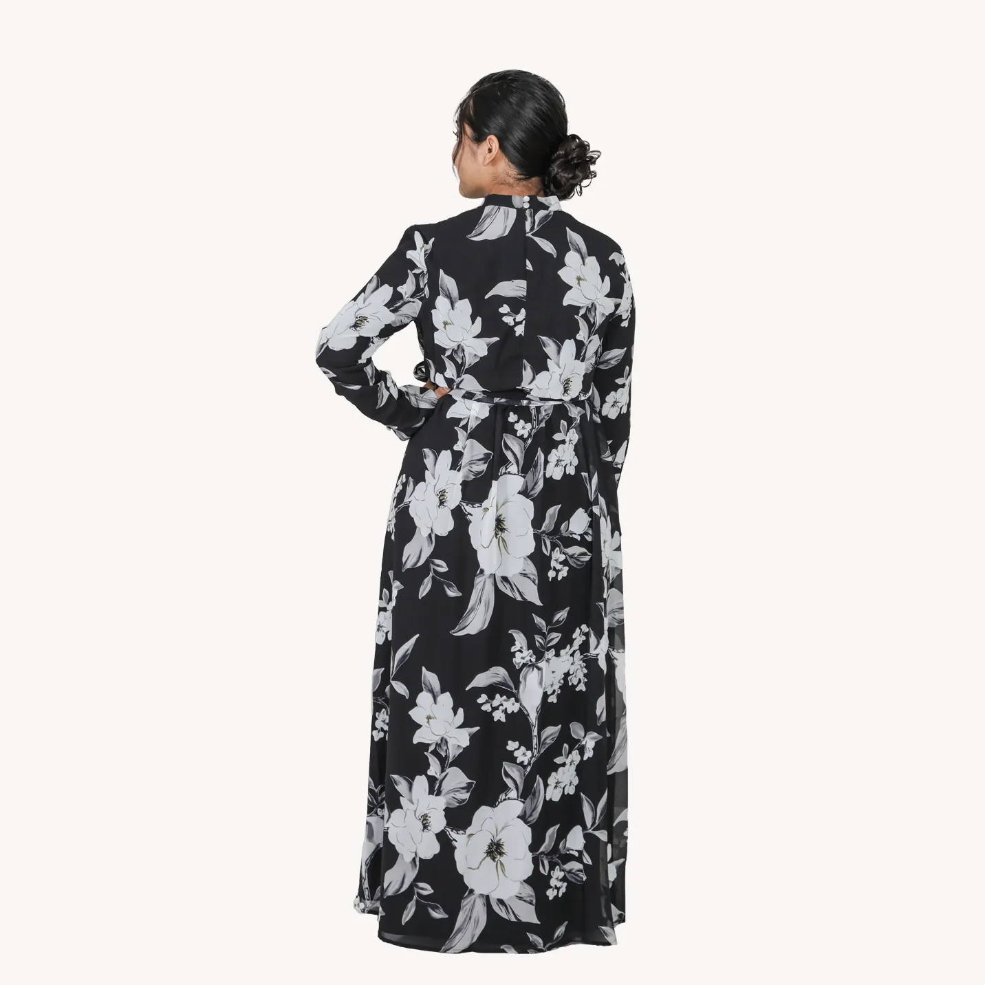 Grey Bloom Print Maxi