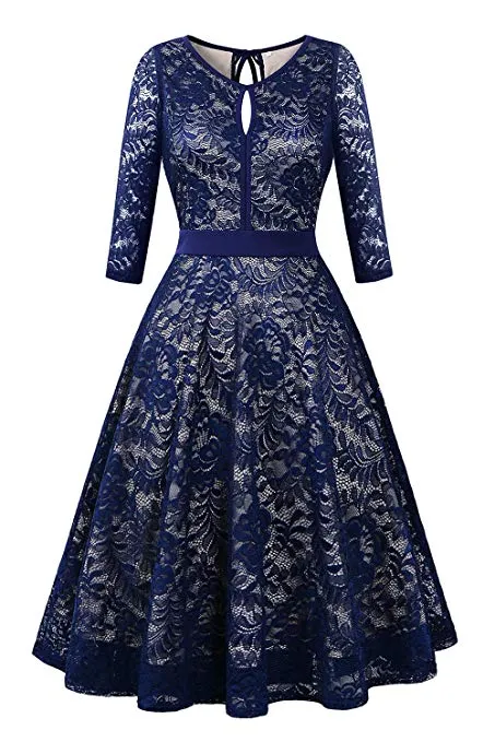 Lace Cocktail Dress for Women, Sleeveless Party Dress A-line Formal Lace Dress
