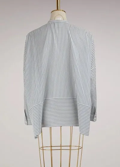 LORO PIANA Emily Silk Blouse In Grey - 100% Silk