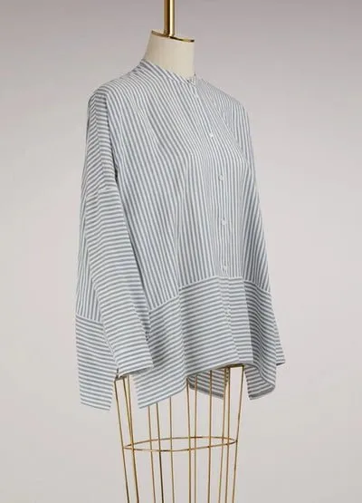 LORO PIANA Emily Silk Blouse In Grey - 100% Silk