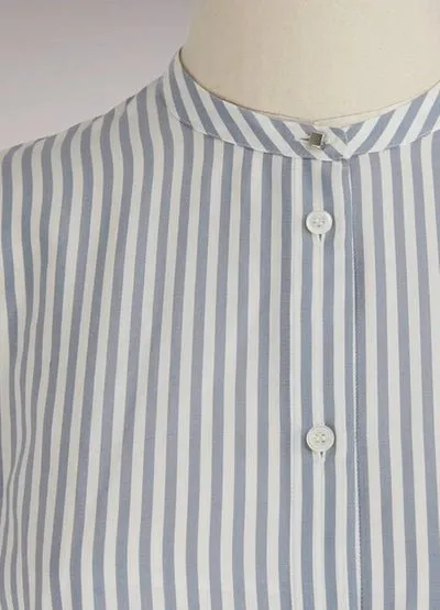 LORO PIANA Emily Silk Blouse In Grey - 100% Silk