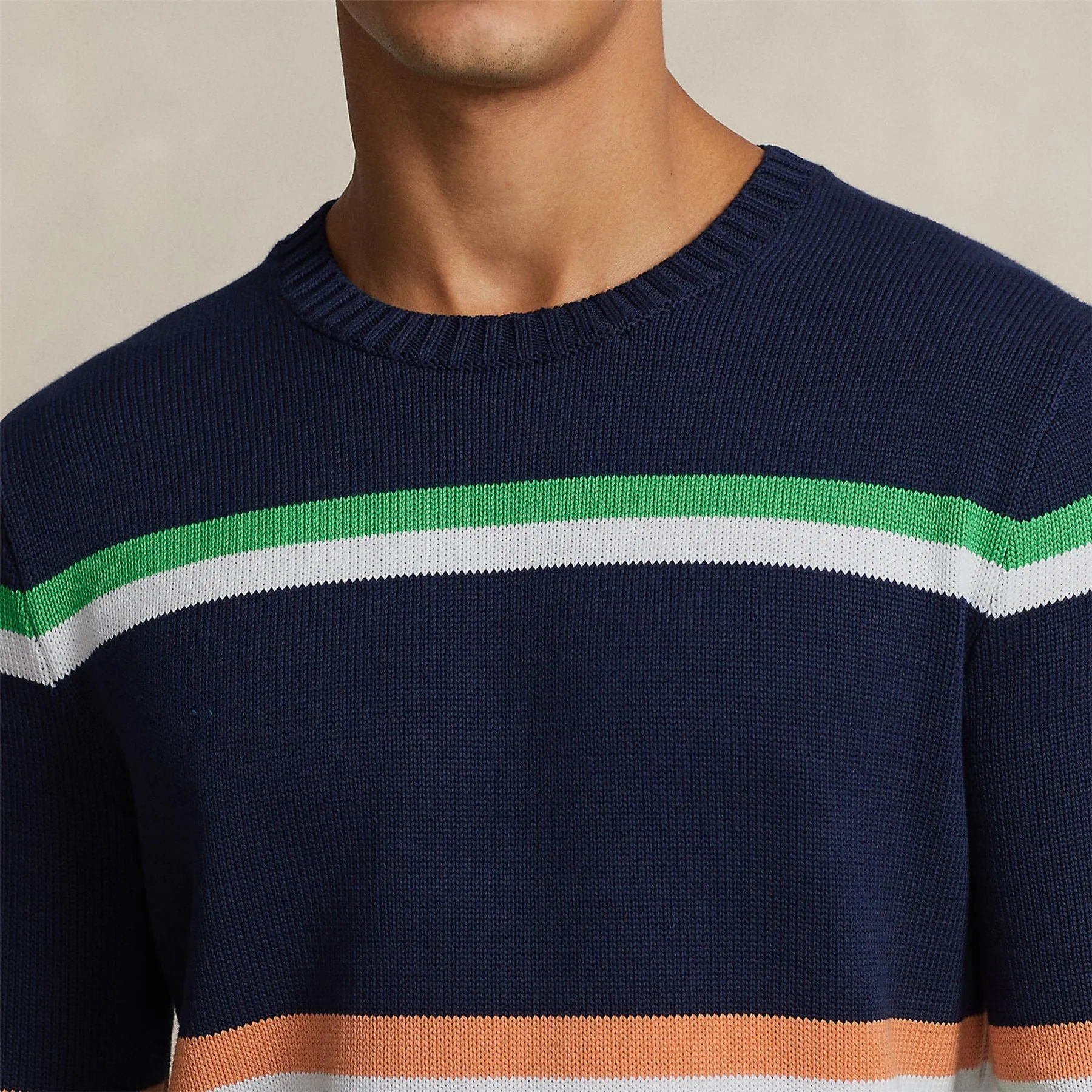 LS Knit Crewneck Sweater Multi Stripe - AW23