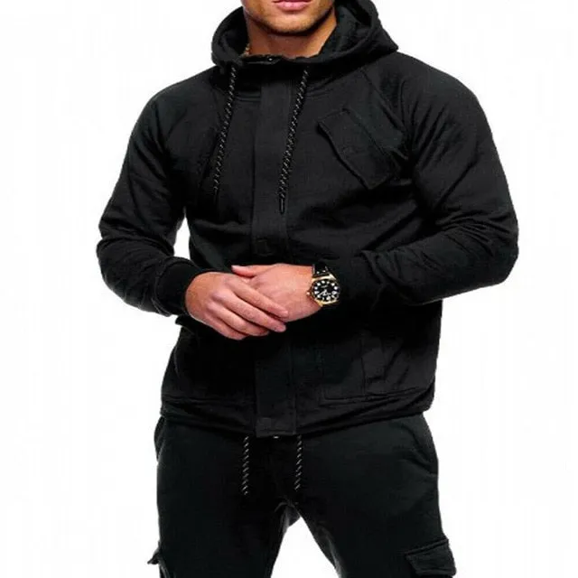 M-XXL Men's Tracksuit 2 piece set sweatsuit Jogging Hoodie Hooded Coat Jacket  Trousers Sweatpants Joggers Sports Sweat Suit Set
