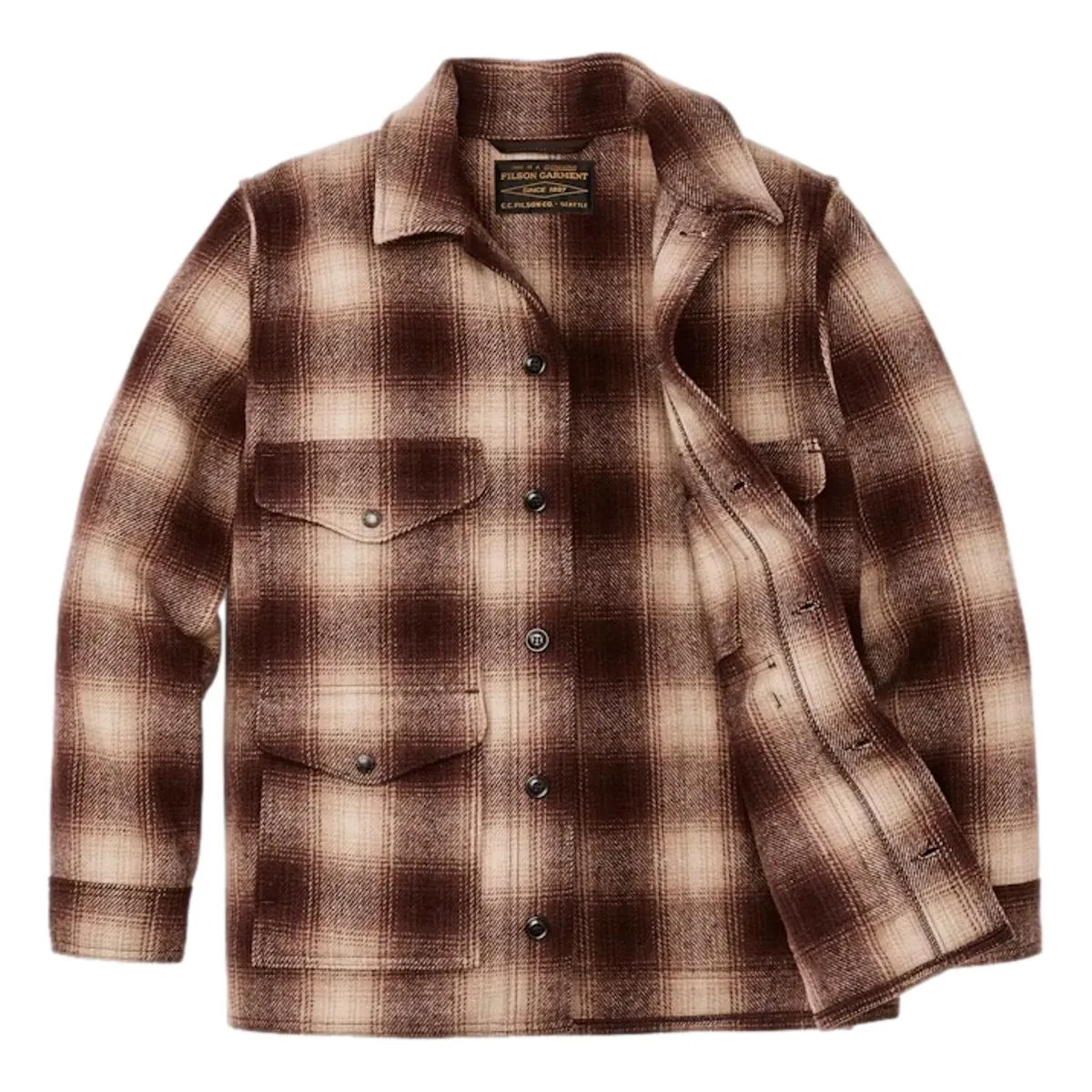 Mackinaw Wool Cruiser Jacket Brown Tan Ombre