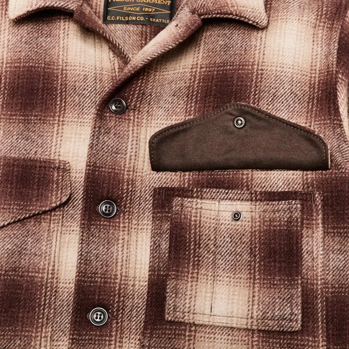 Mackinaw Wool Cruiser Jacket Brown Tan Ombre