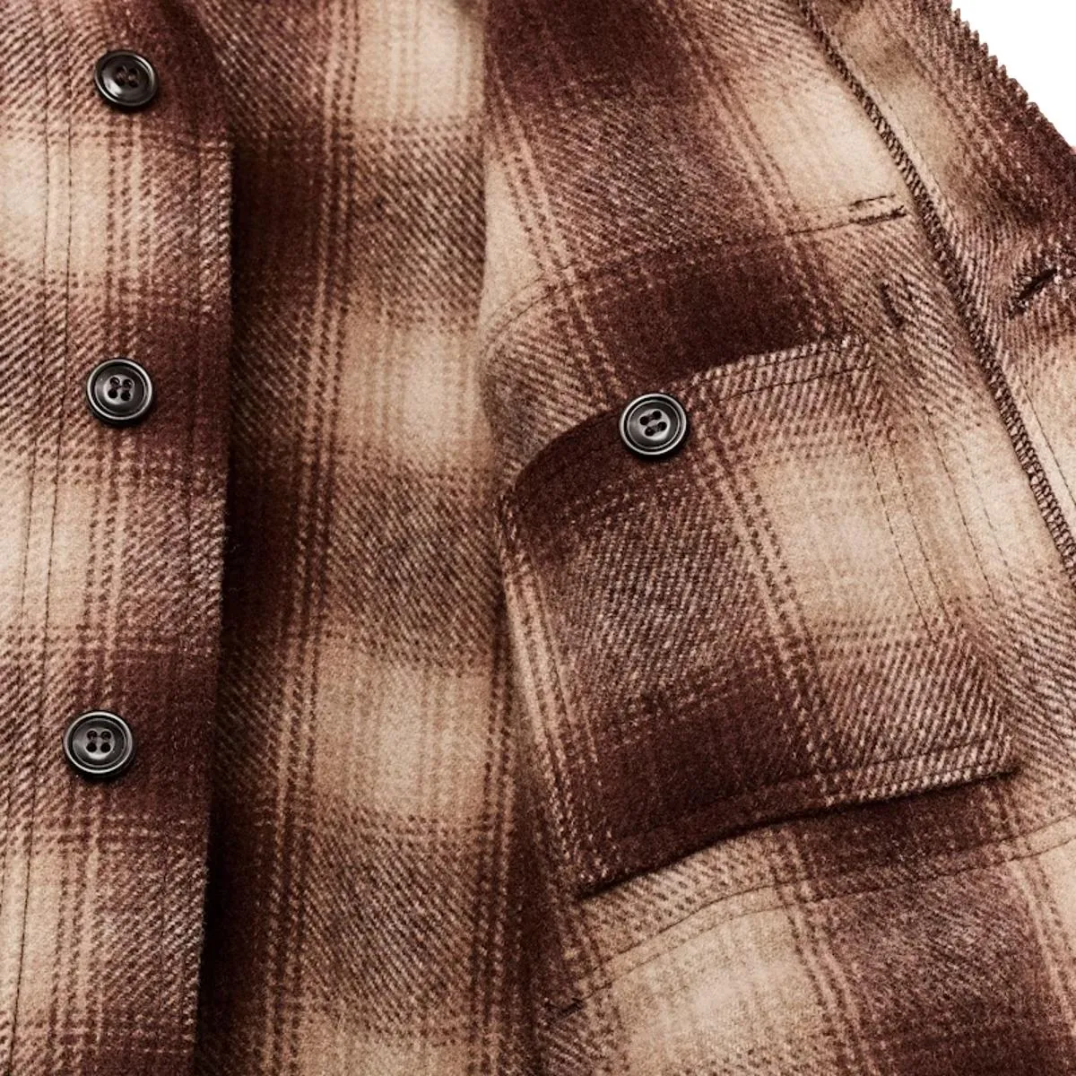 Mackinaw Wool Cruiser Jacket Brown Tan Ombre