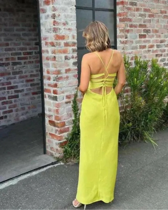 Manning Cartell Time to Shine Slip Dress in Lime