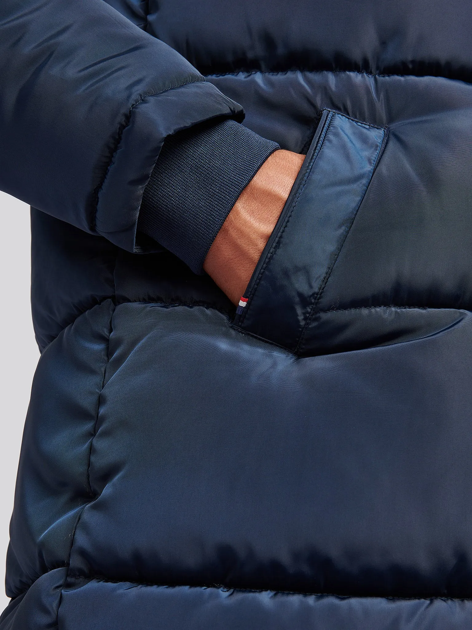 Mens Classic Longline Puffer Jacket in Dark Sapphire Navy