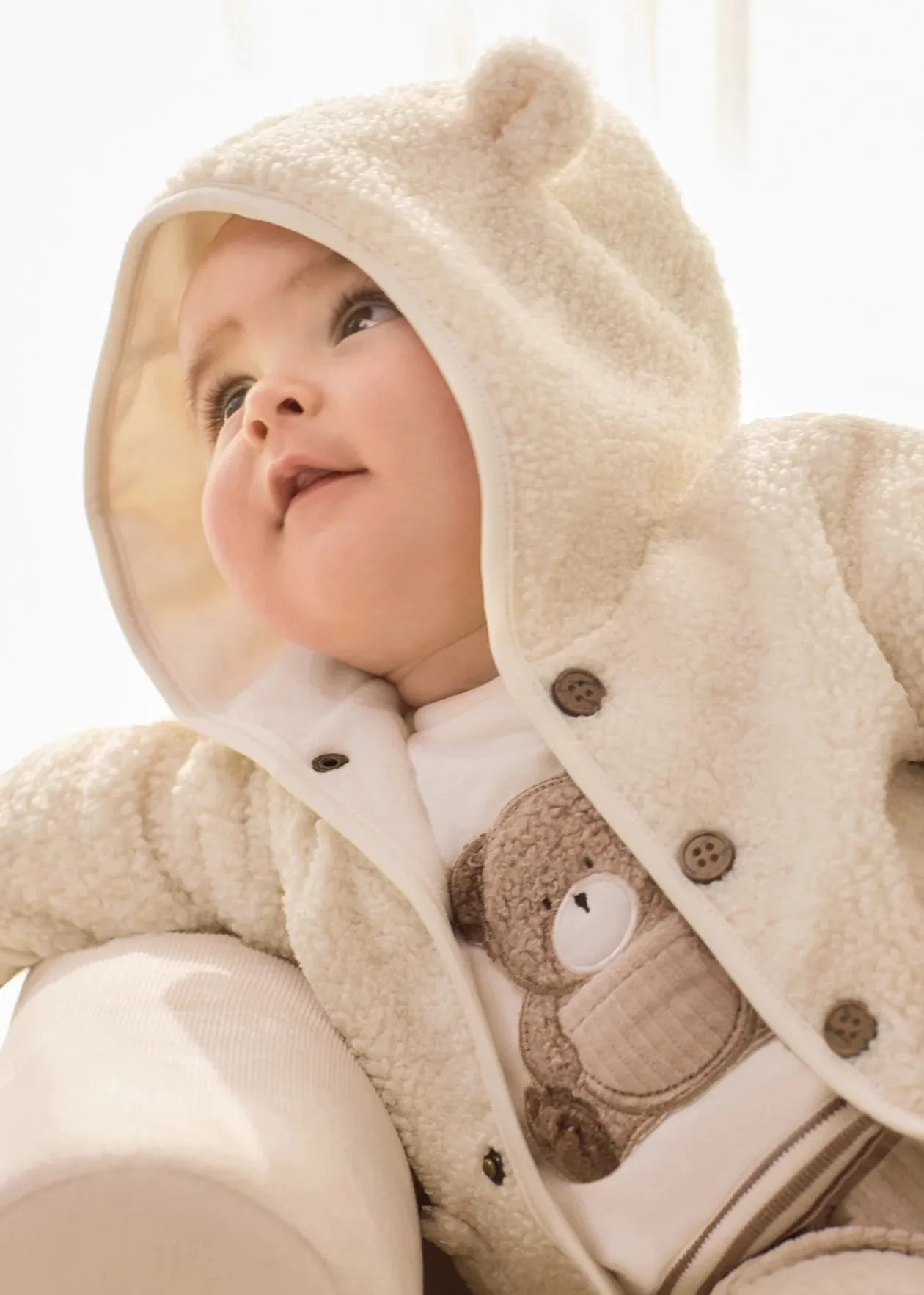 Newborn baby coat faux wool