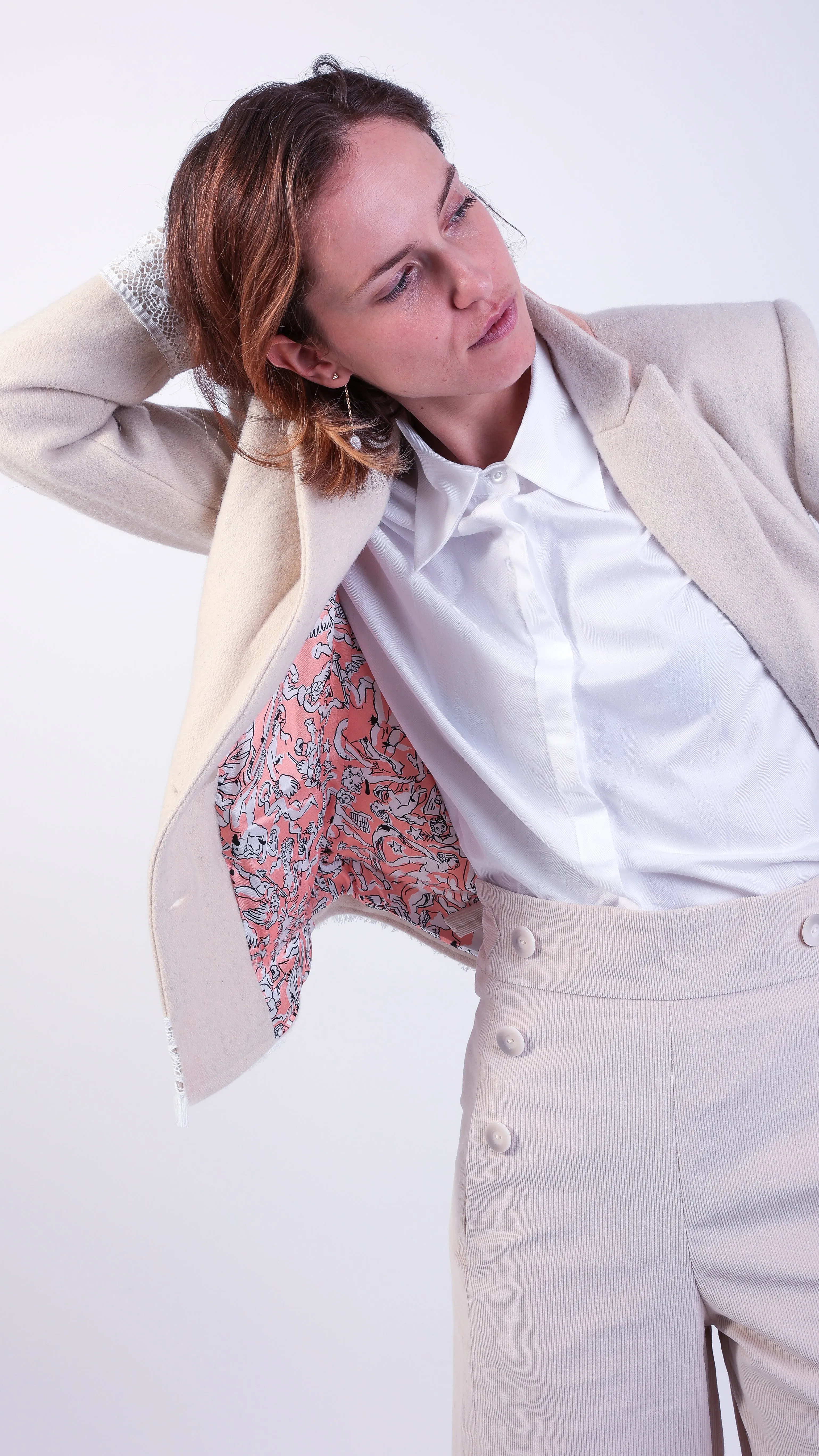 Nicole Lace Double Breasted Wool Jacket