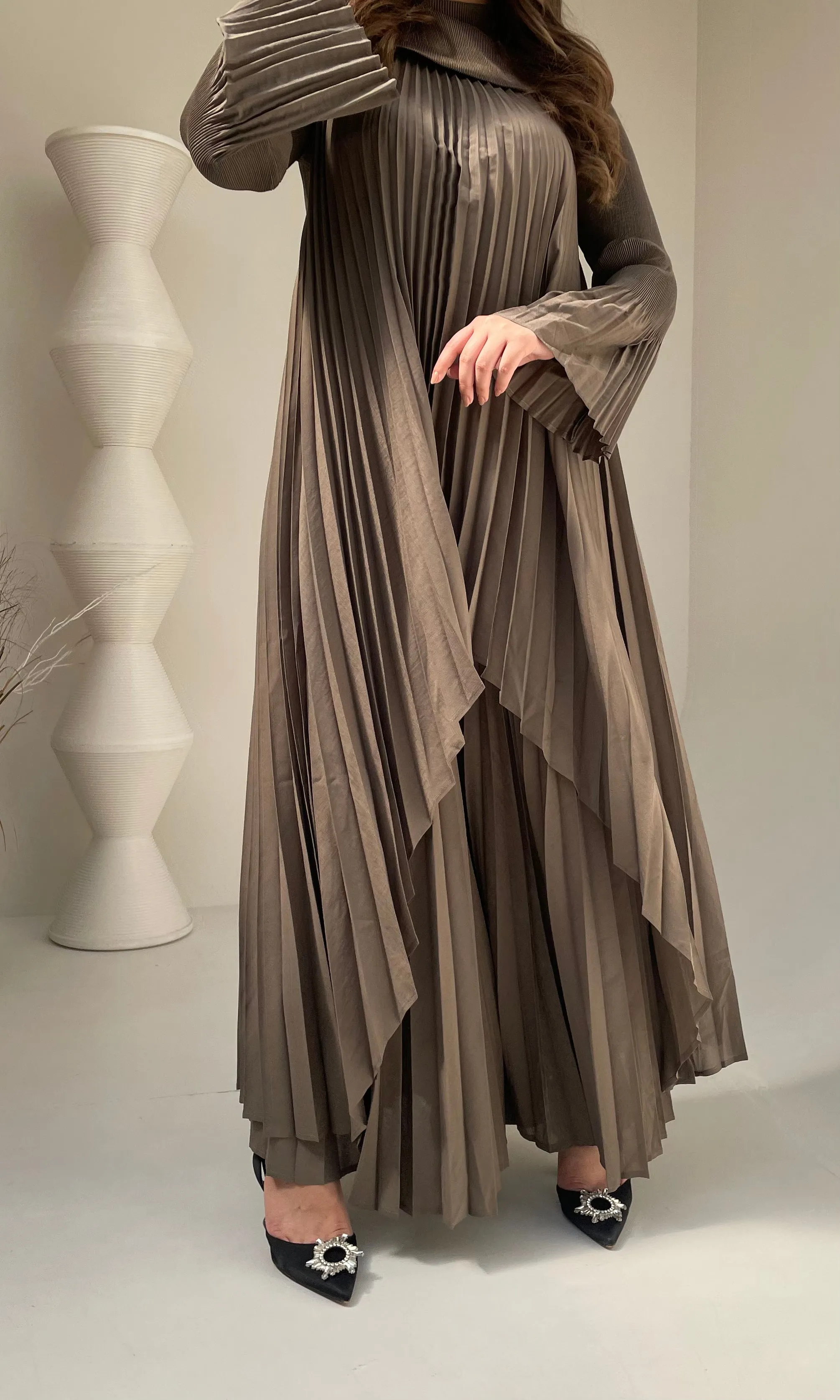 Olivia Back Long Front Short Dress With Palazzo Pants Set