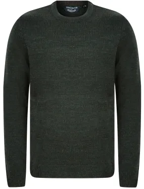 Pendleton Marled Crew Neck Jumper In Green / Charcoal Twist - Kensington Eastside