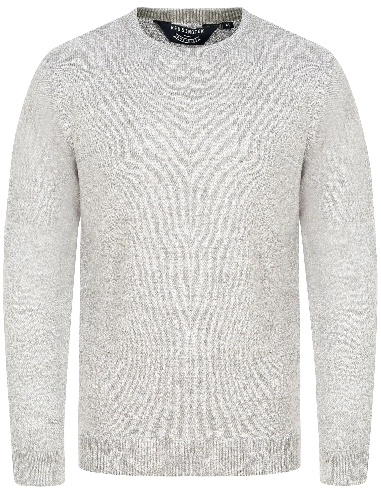 Pendleton Marled Crew Neck Jumper In Mid Grey Marl / Optic White Twist - Kensington Eastside