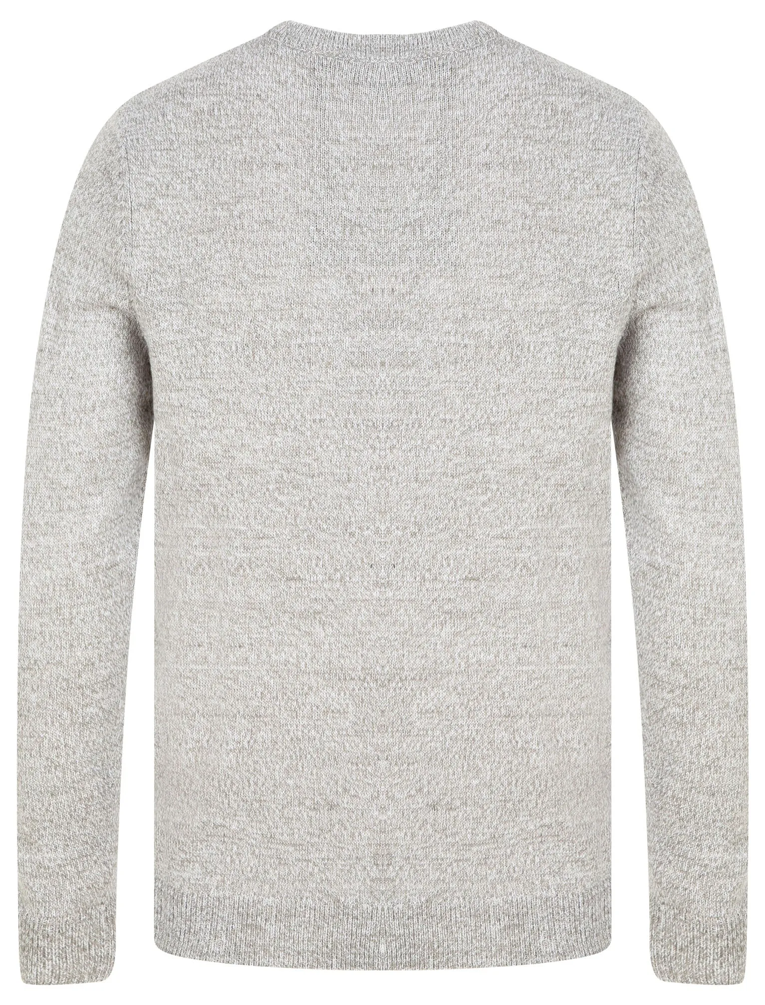 Pendleton Marled Crew Neck Jumper In Mid Grey Marl / Optic White Twist - Kensington Eastside