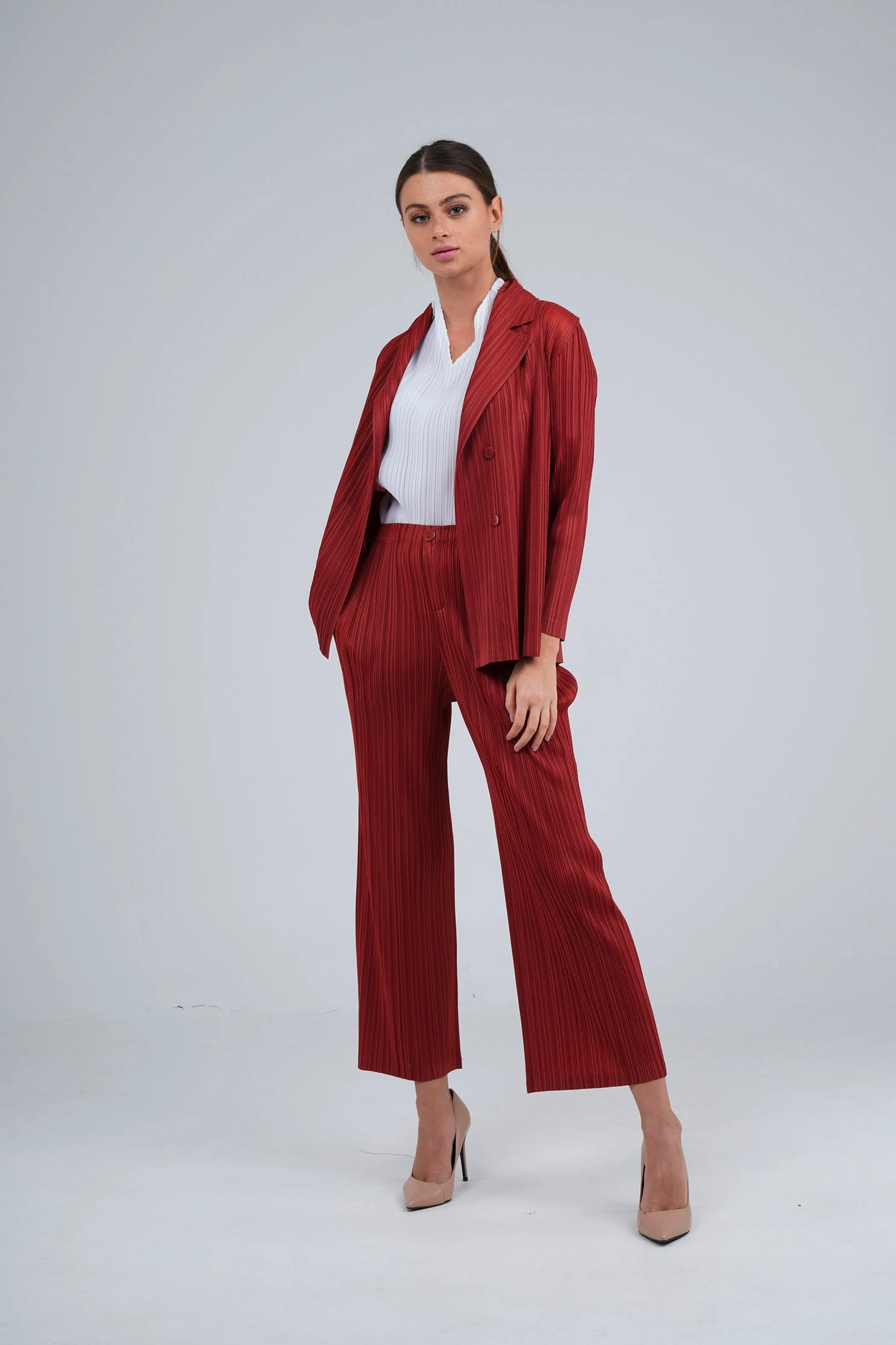 Petra Straight-Cut Pleated Pants