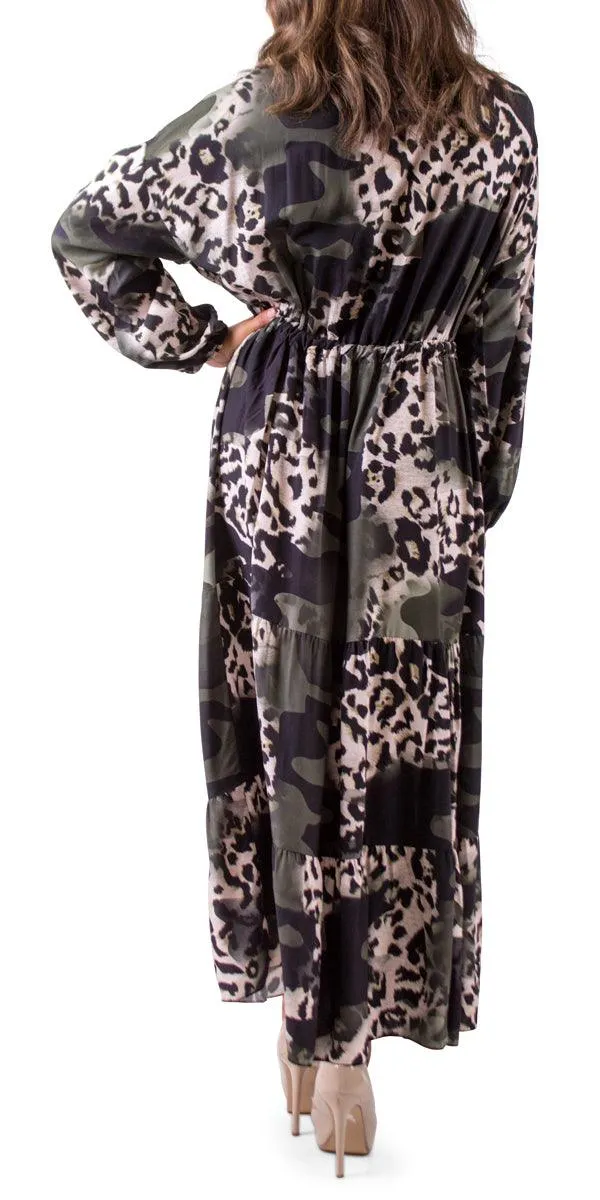 Safari Print Maxi Dress