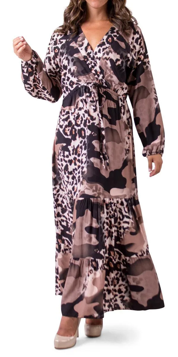 Safari Print Maxi Dress