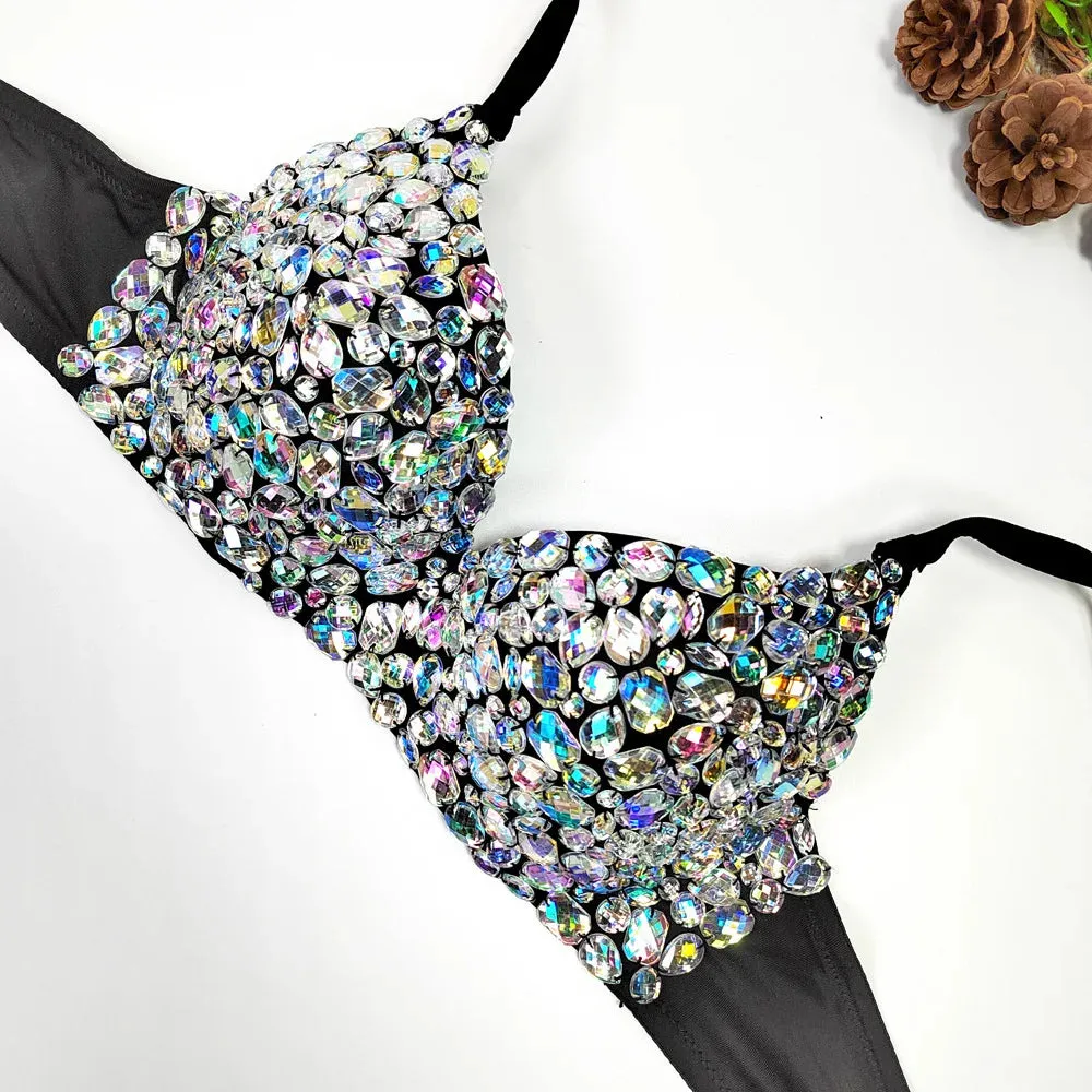 Sexy Diamond Beaded Bustier Tank Top – Sparkle & Confidence for Every Party