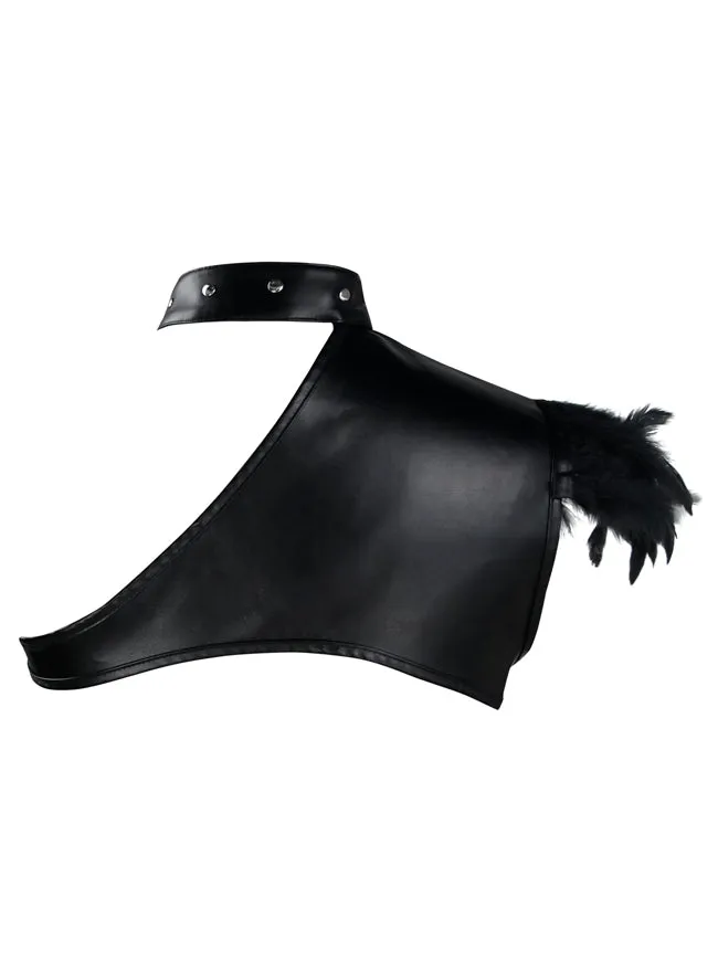 Steampunk Gothic Costume Accessories One-shoulder Leather Shrug Jacket Armor