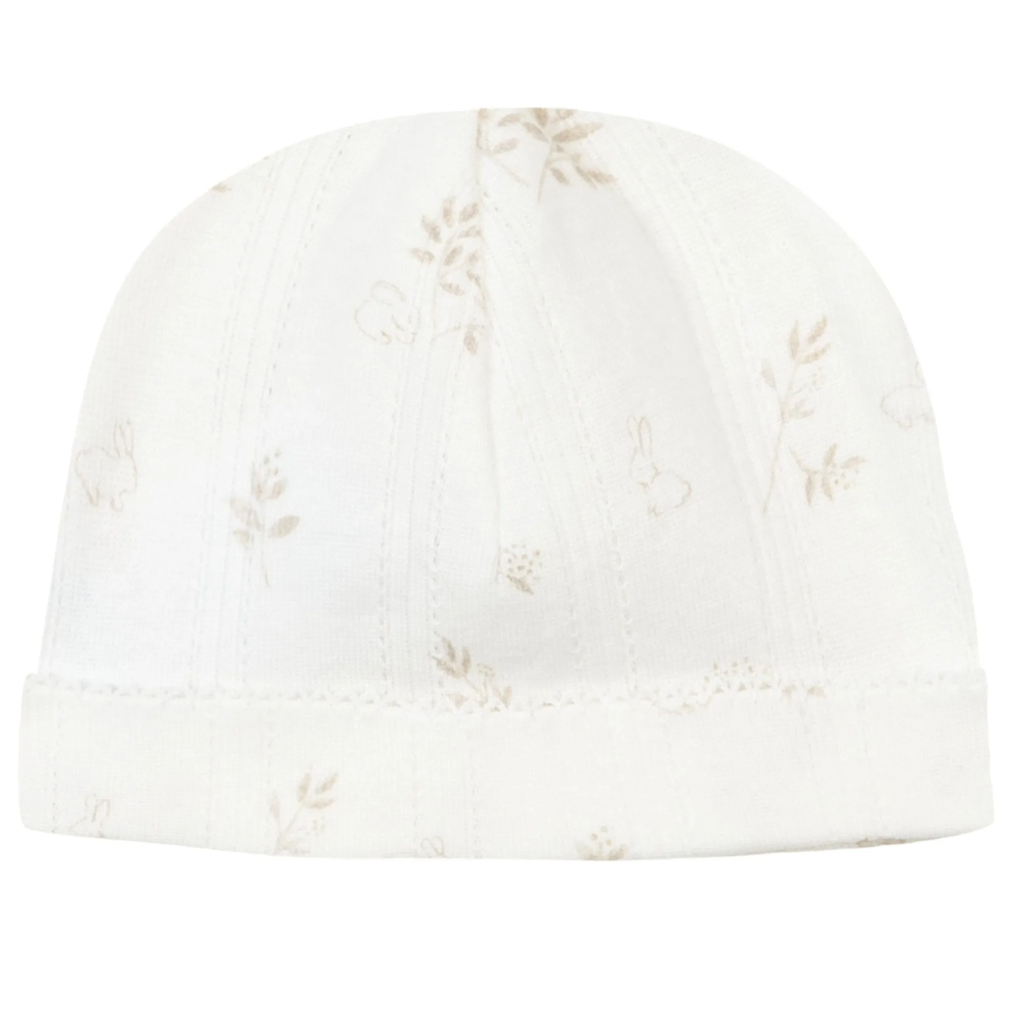 Tartine Et Chocolat Ecru Printed Pointelle Beanie