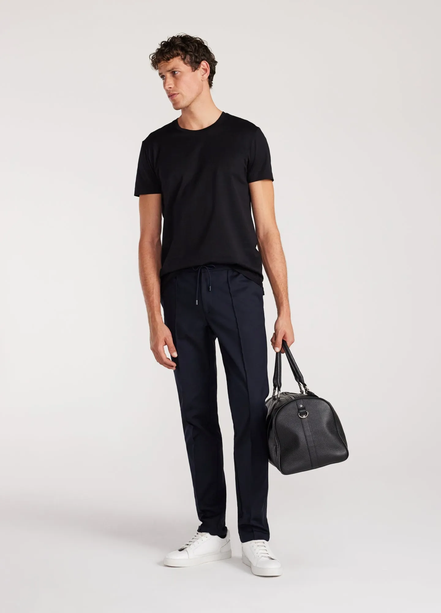 Tech Cotton Drawstring Pants Navy