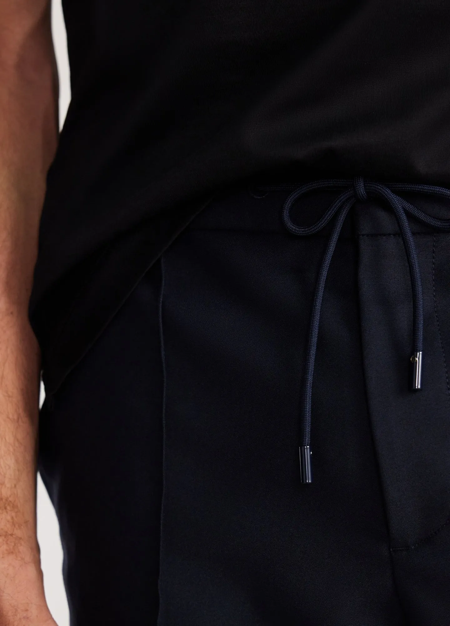 Tech Cotton Drawstring Pants Navy