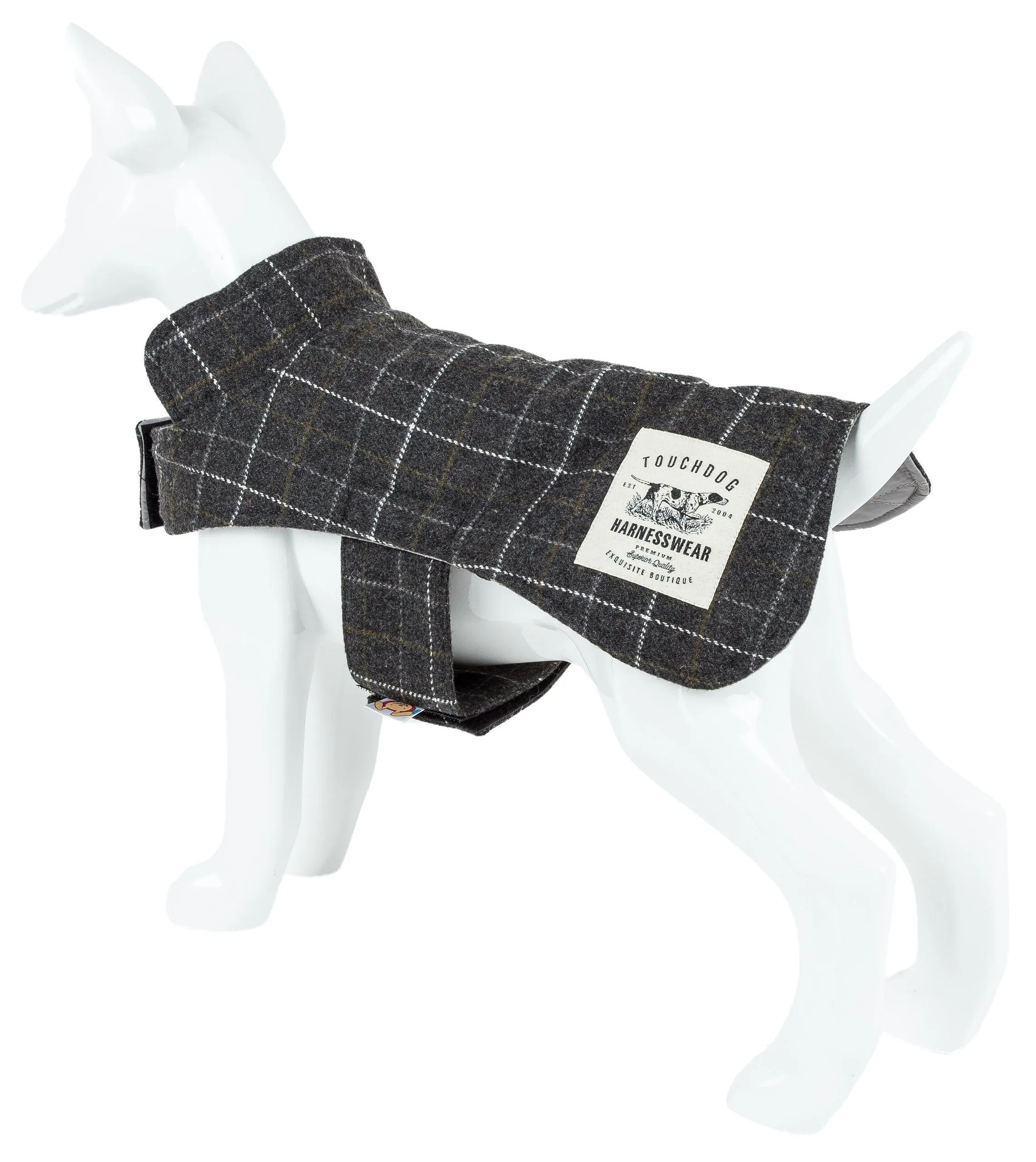Touchdog ® 2-In-1 Windowpane Plaid Dog Jacket and Matching Reversible Dog Mat